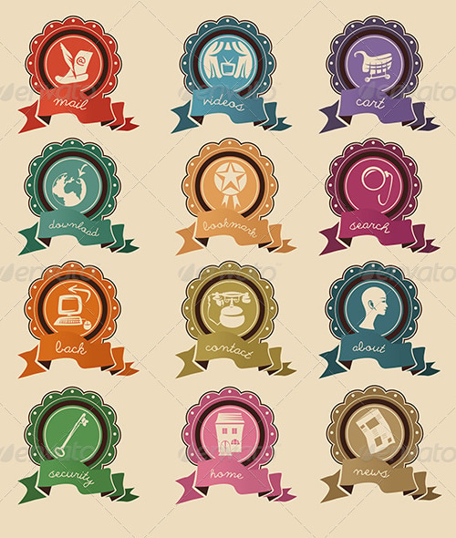 Website Labels, Vectors | GraphicRiver