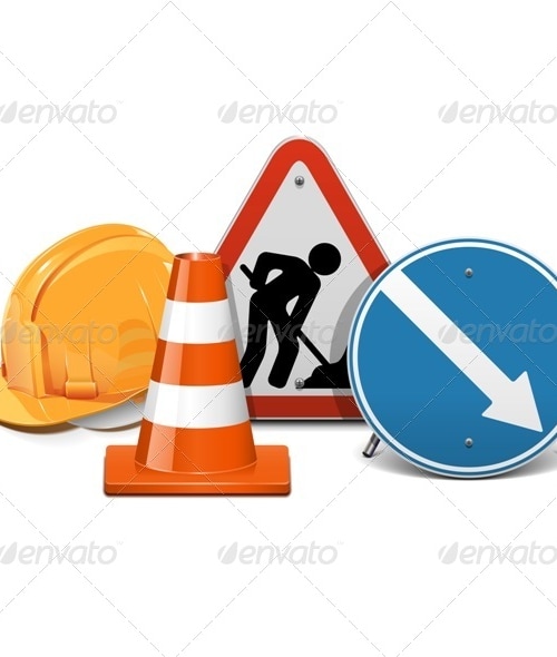 Vector Road Construction Concept, Vectors | GraphicRiver