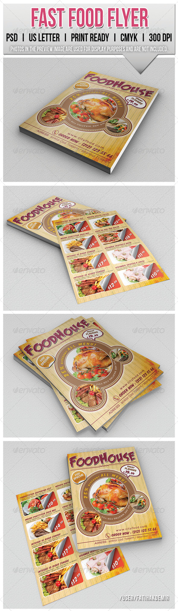 Fast Food Flyer, Print Templates | GraphicRiver