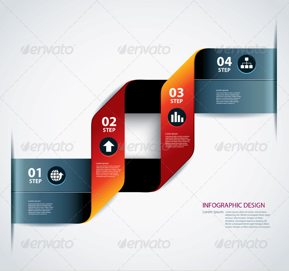 Business Step Paper Data and Design Template, Infographics | GraphicRiver