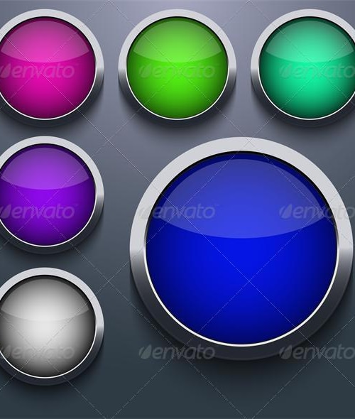 Vector Web Button Set Design, Vectors | GraphicRiver