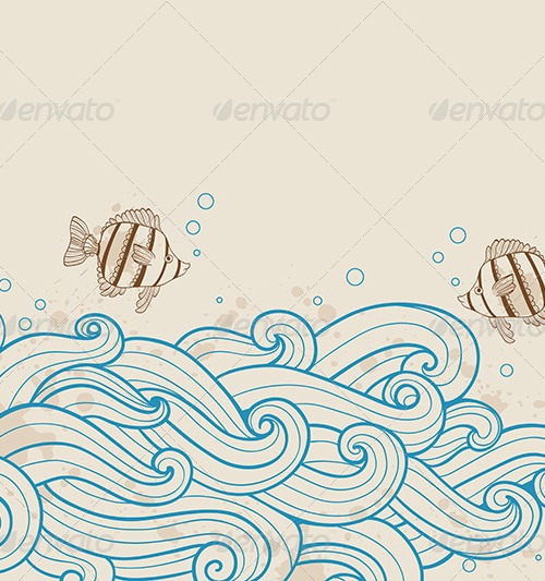Sea Background with Fishes, Vectors | GraphicRiver