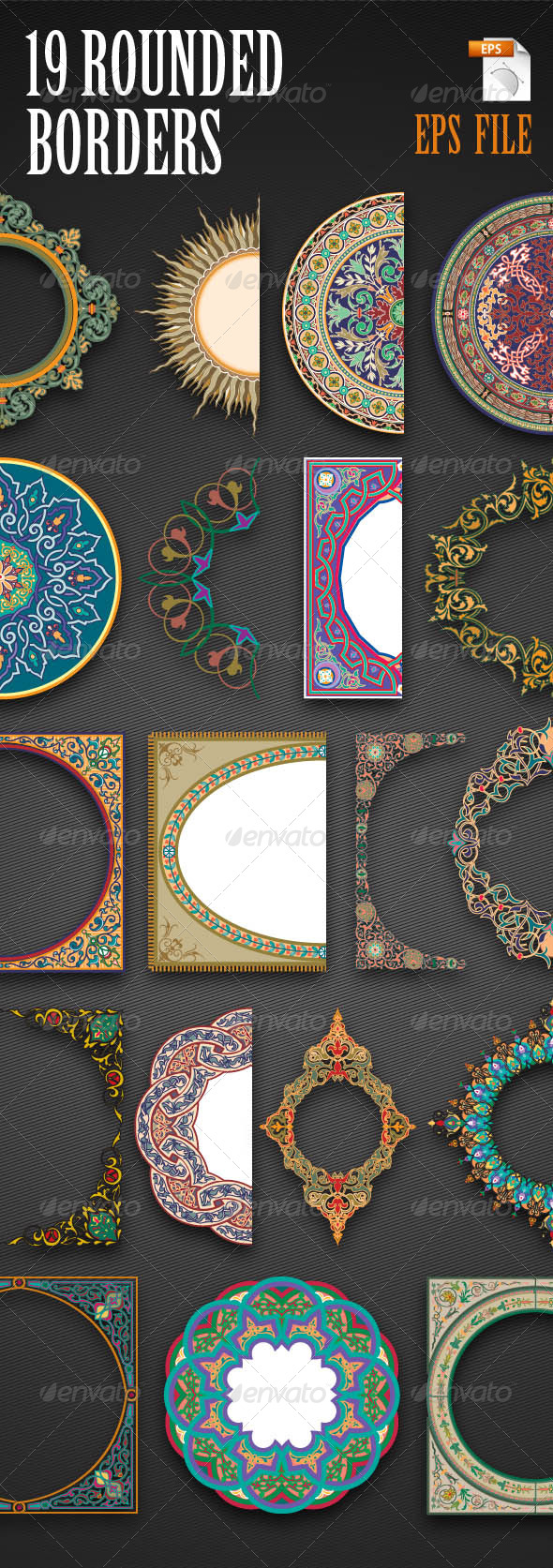 19 Rounded Borders, Vectors | GraphicRiver