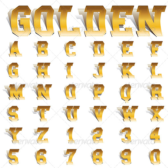 Golden Roll Font, Vectors | GraphicRiver