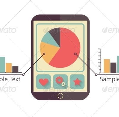 Tablet with Charts, Vectors | GraphicRiver