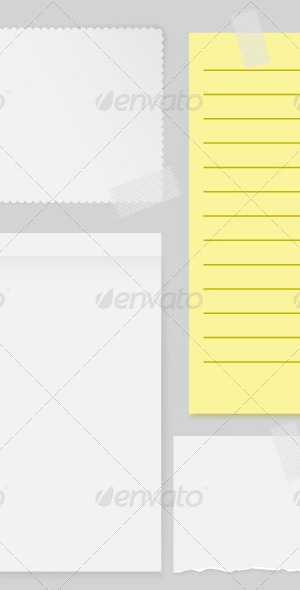 Set of Four Notes Papers, Vectors | GraphicRiver