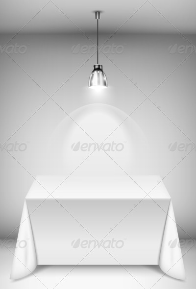 Table with Tablecloth Illuminated by Spotlight, Vectors | GraphicRiver