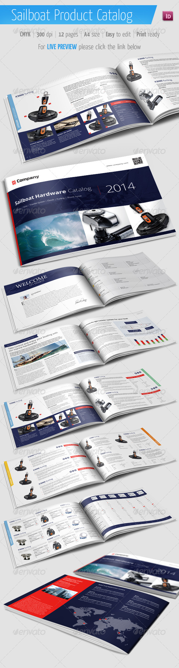 Sailboat Product Catalog Marine Brochure, Print Templates GraphicRiver