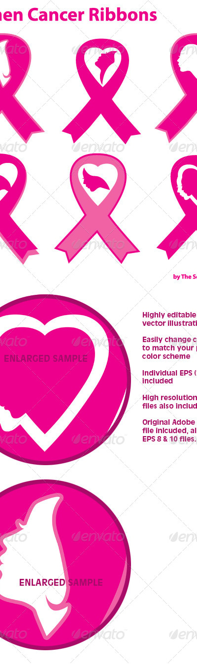 Women Cancer Ribbons, Vectors | GraphicRiver