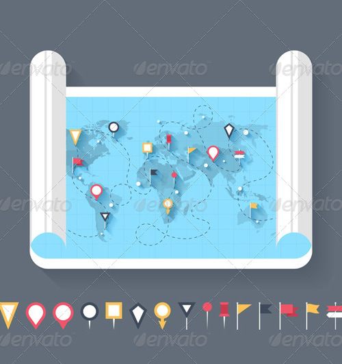 Map Markers, Vectors | GraphicRiver