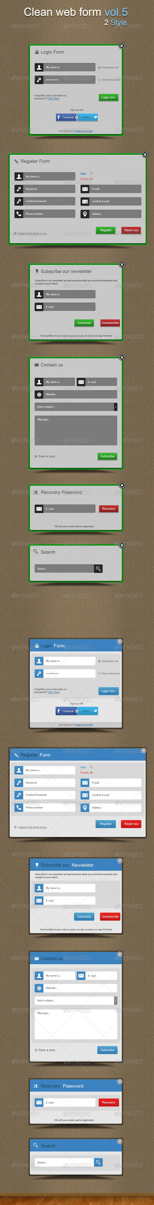 Clean web forms vol.5, Web Elements | GraphicRiver
