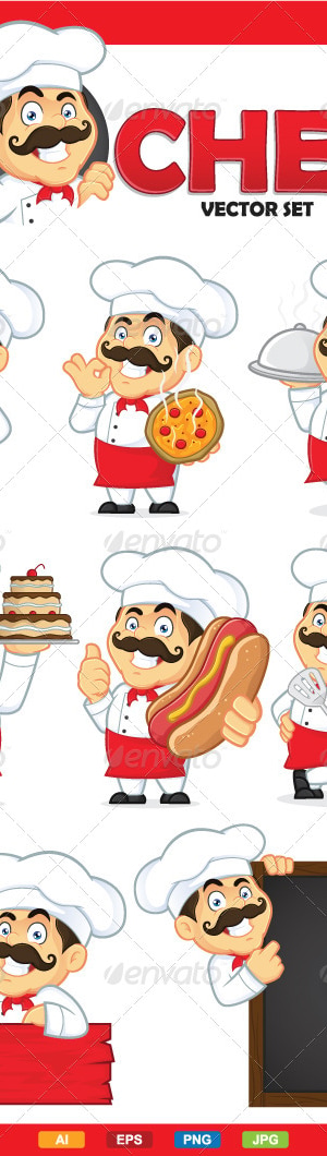 Chef Vector Set, Vectors | GraphicRiver