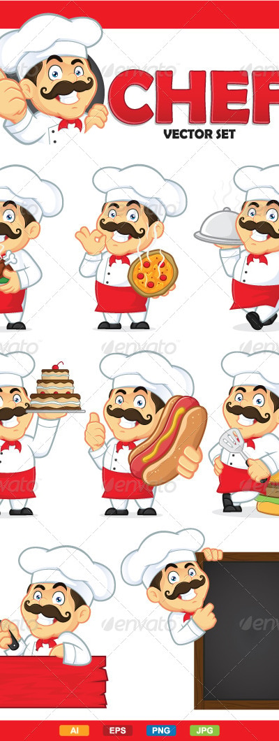 Chef Vector Set, Vectors | GraphicRiver