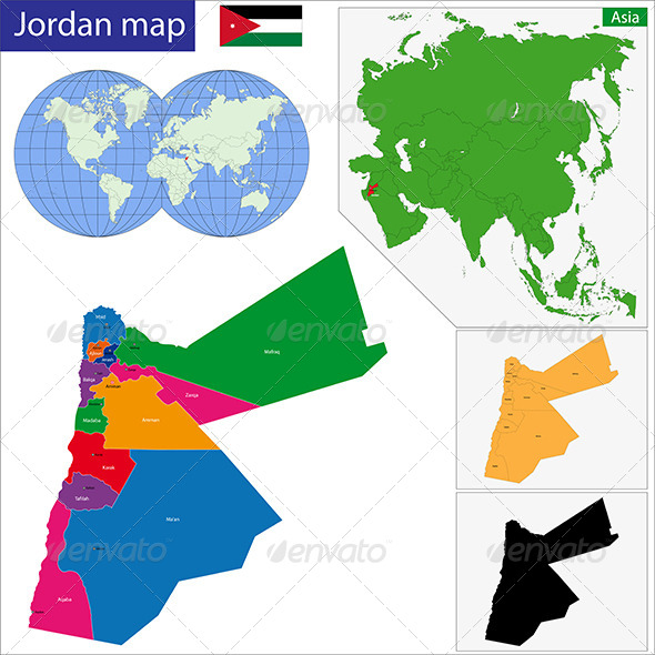Jordan Map, Vectors | GraphicRiver