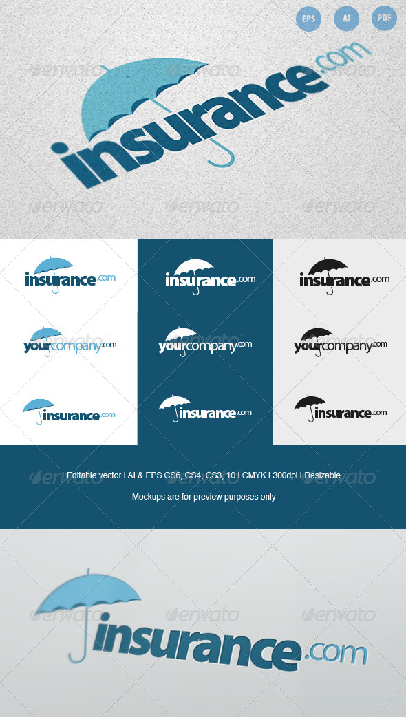 Insurance Company Logo, Logo Templates | GraphicRiver
