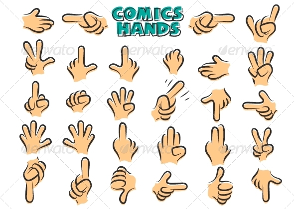 Comics Hands, Vectors | GraphicRiver