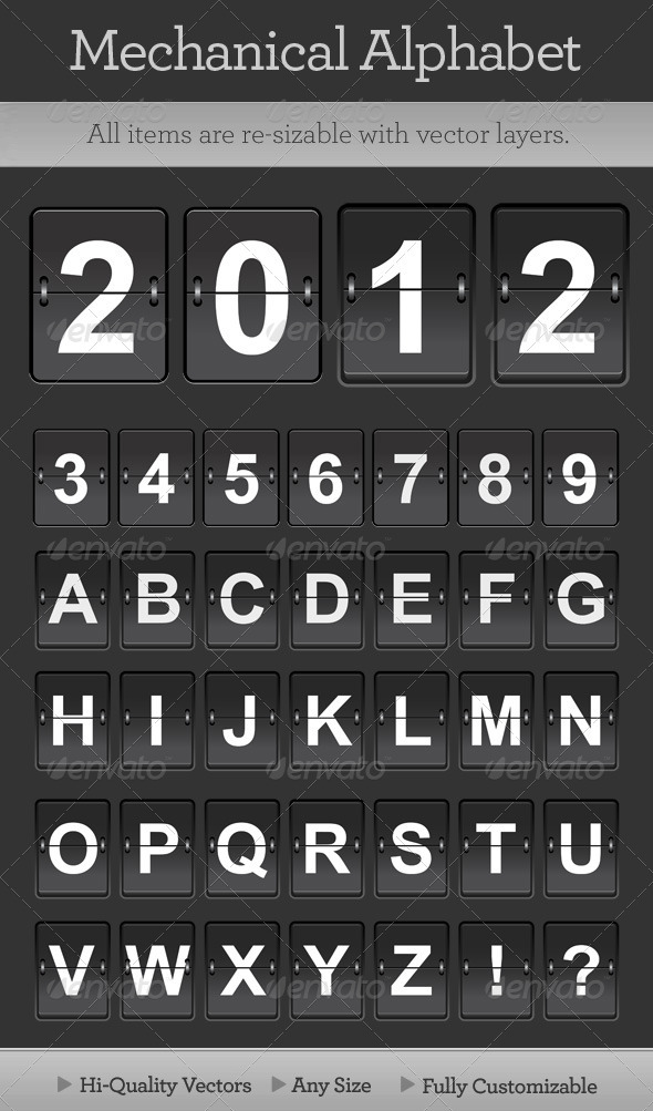 Mechanical Alphabet, Vectors | GraphicRiver