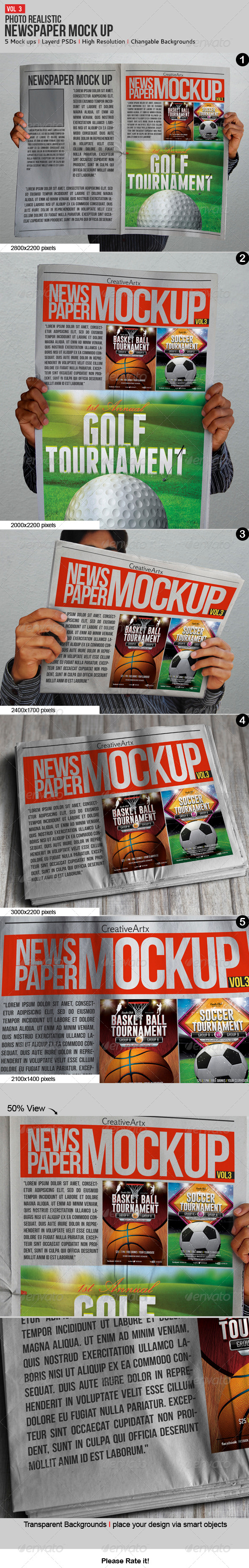 Newspaper / Newsletter Mock-Up - V.3, Graphics | GraphicRiver