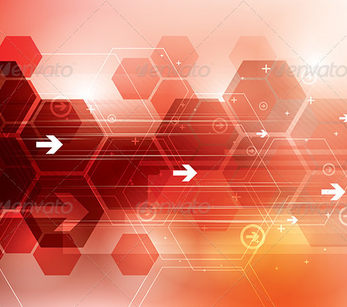 Abstract Red Technology Background, Vectors | GraphicRiver