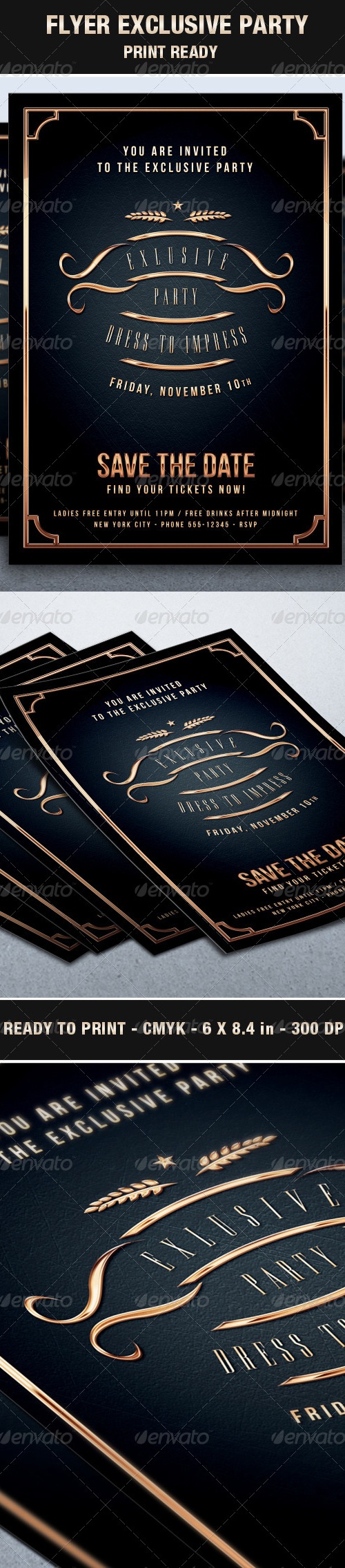 Flyer Exclusive & Elegant Party Vip Style, Print Templates | GraphicRiver