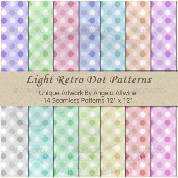 Light Retro Dots Pattern Set, Graphics | GraphicRiver