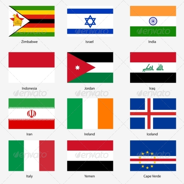 Flag Set of World Sovereign States, Vectors | GraphicRiver