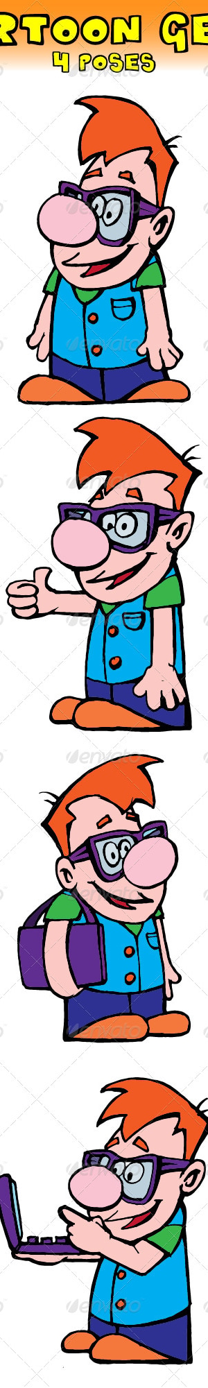 Geek Cartoon Character Vectors GraphicRiver geek-cartoon-character-vectors-graphicriver