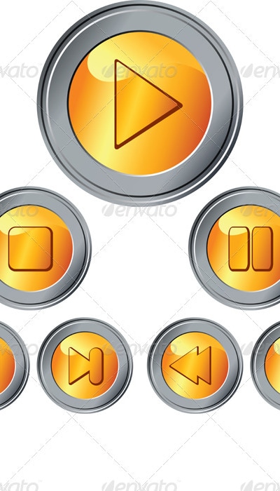 Vector Set of Gold and Silver Button, Vectors | GraphicRiver