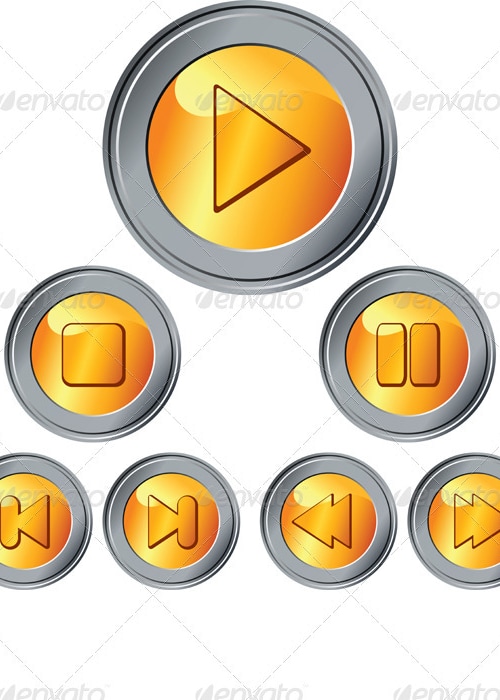 Vector Set of Gold and Silver Button, Vectors | GraphicRiver