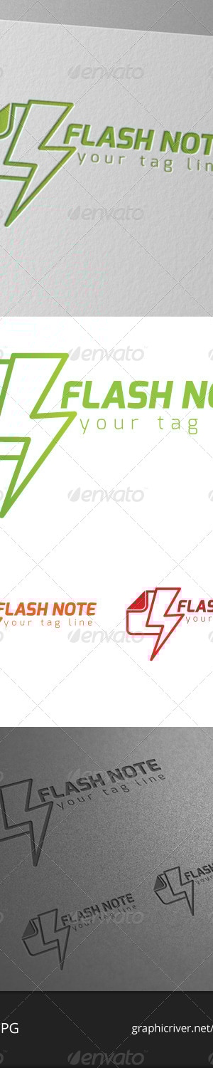 Flash Note Logo, Logo Templates | GraphicRiver