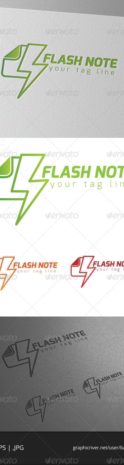 Flash Note Logo, Logo Templates | GraphicRiver