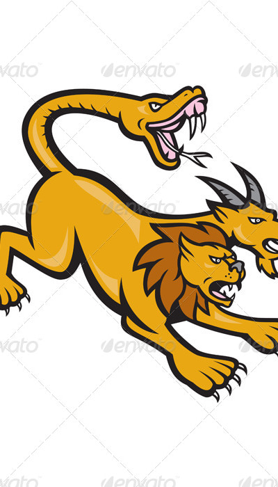 Chimera Attacking Side Cartoon, Vectors | GraphicRiver