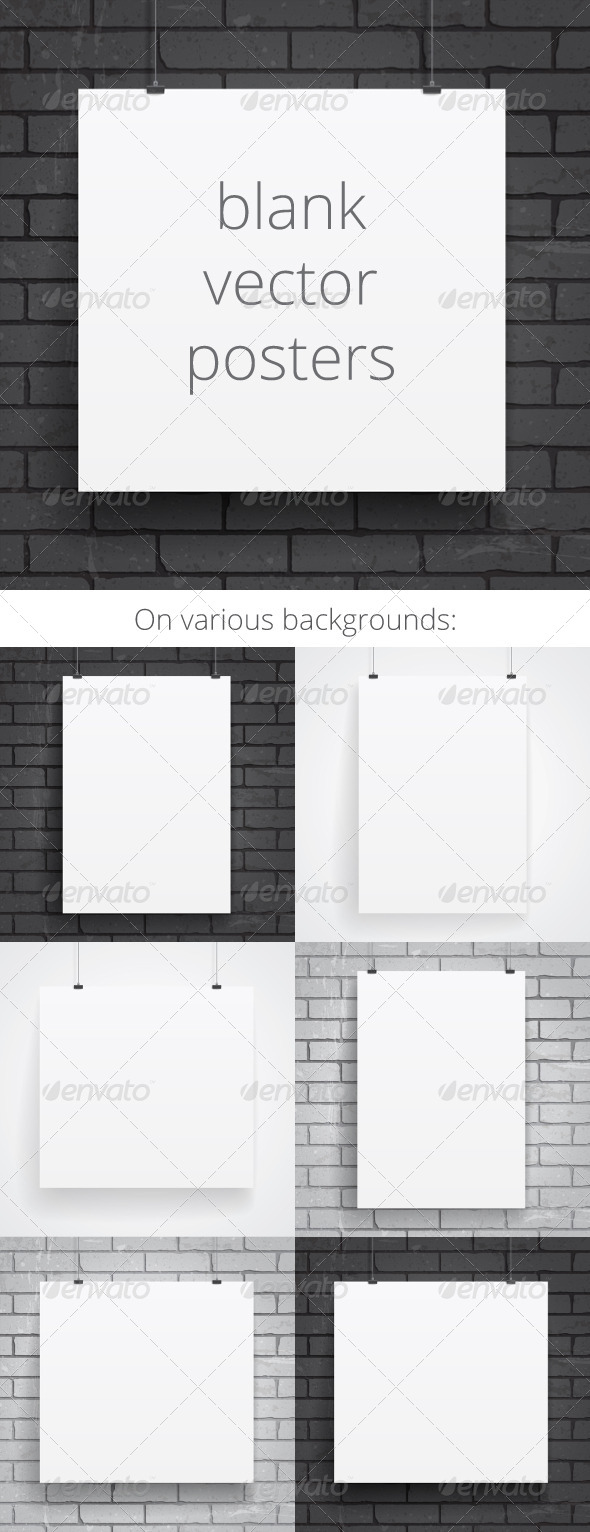 Blank Paper Posters, Vectors | GraphicRiver