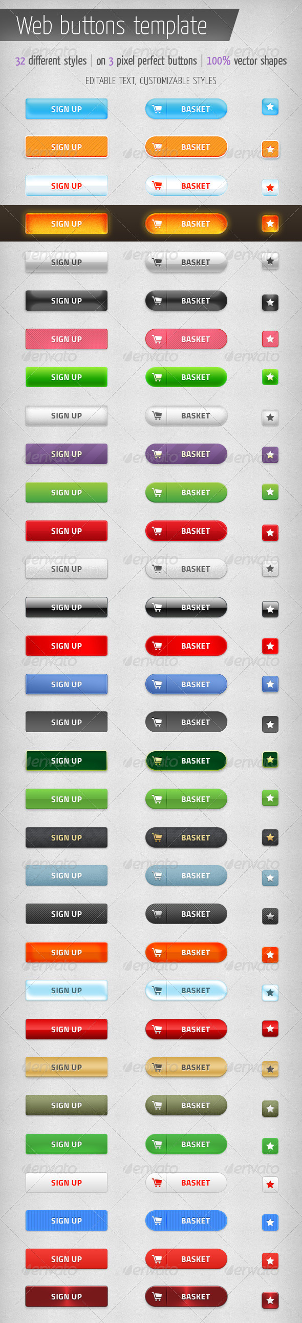 Web Buttons Template, Web Elements | GraphicRiver