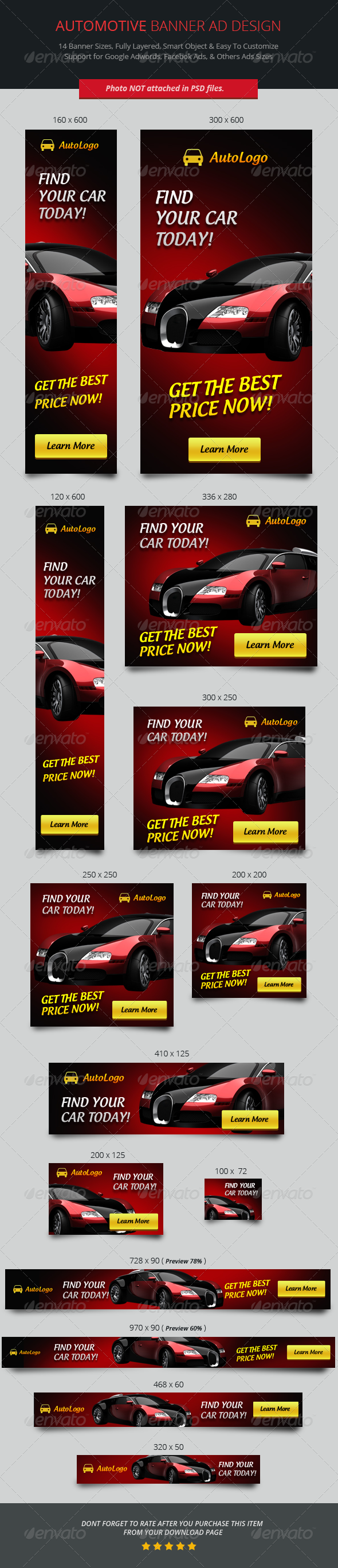 Automotive Banner ad Design, Web Elements | GraphicRiver