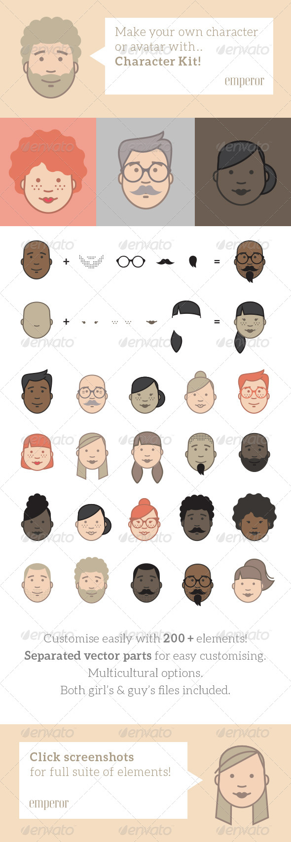 Character Kit, Vectors | GraphicRiver