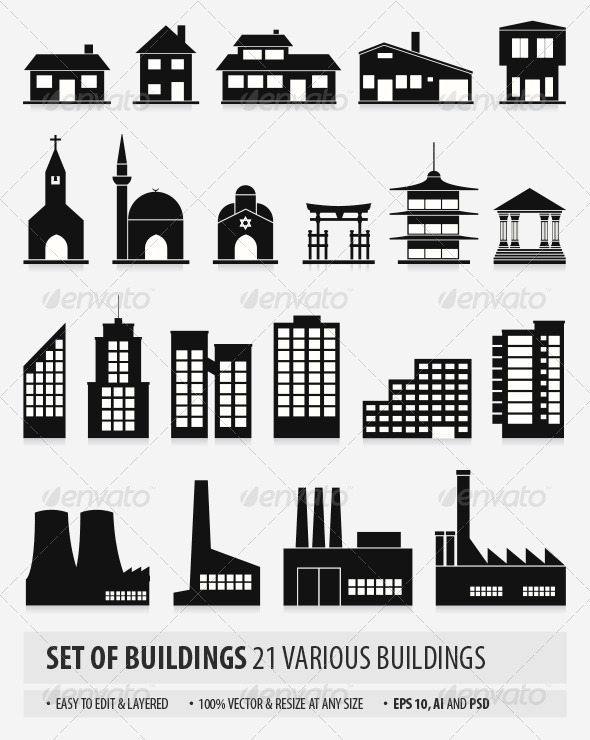 Buildings, Vectors | GraphicRiver