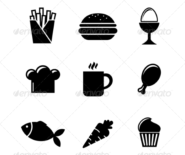 Collection of Food Icons, Vectors | GraphicRiver