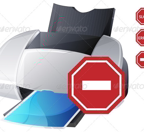 Printer Error Icon - Illustration, Vectors | GraphicRiver