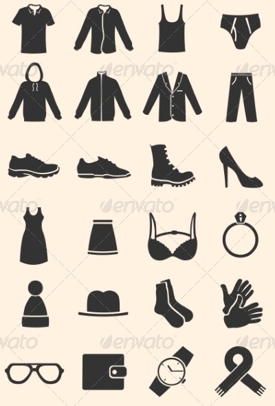 Vector Set of Clothes Icons, Vectors | GraphicRiver