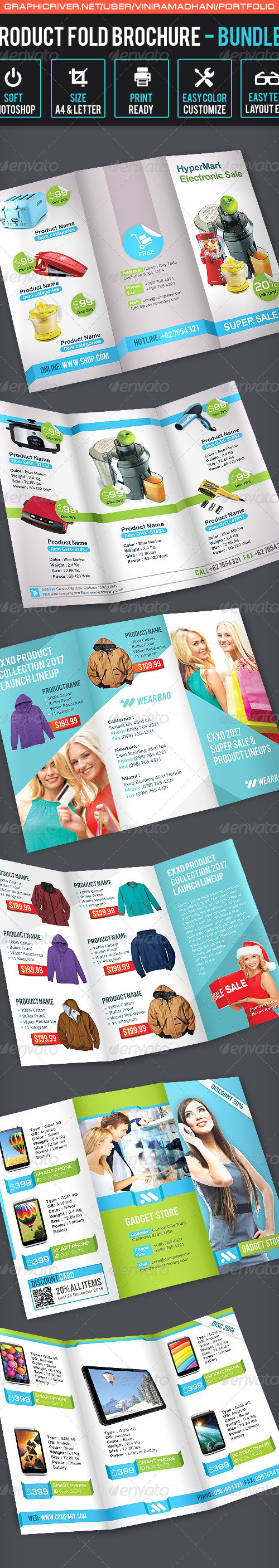 Product Promotion Trifold Bundle 1, Print Templates | GraphicRiver