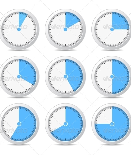 Timer Icons on White Background, Vectors | GraphicRiver