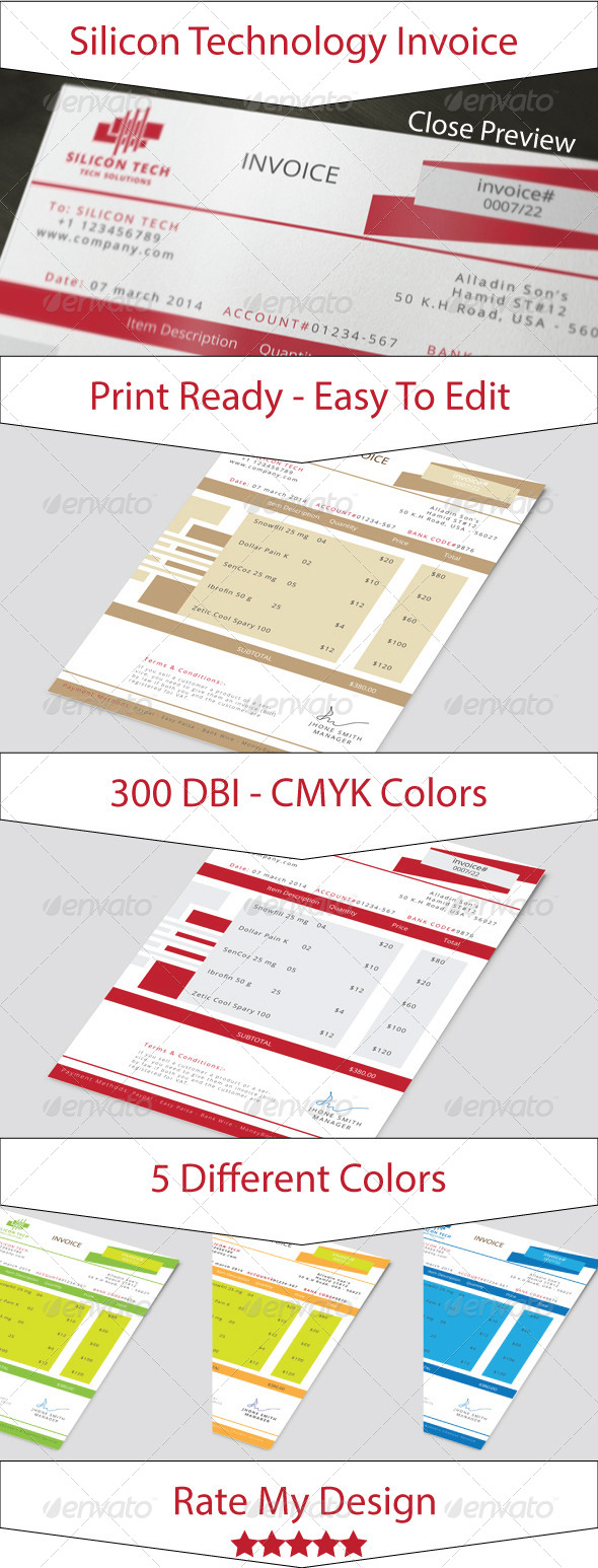Silicon Technology Business Invoice, Print Templates | GraphicRiver