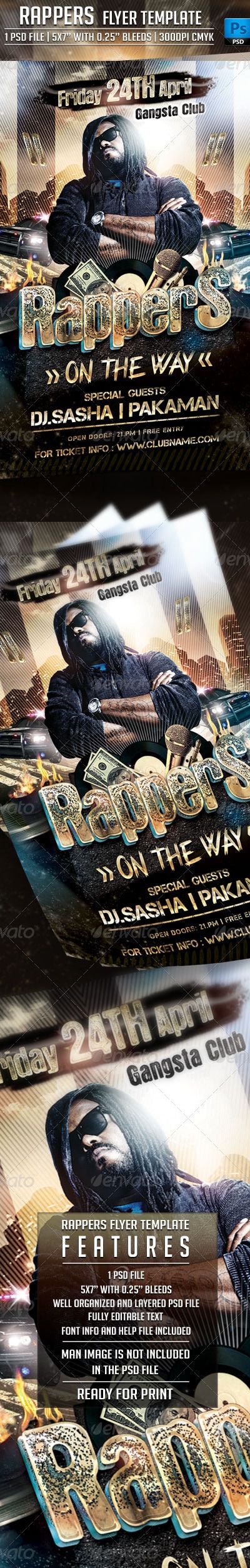 Rappers Flyer Template, Print Templates | GraphicRiver