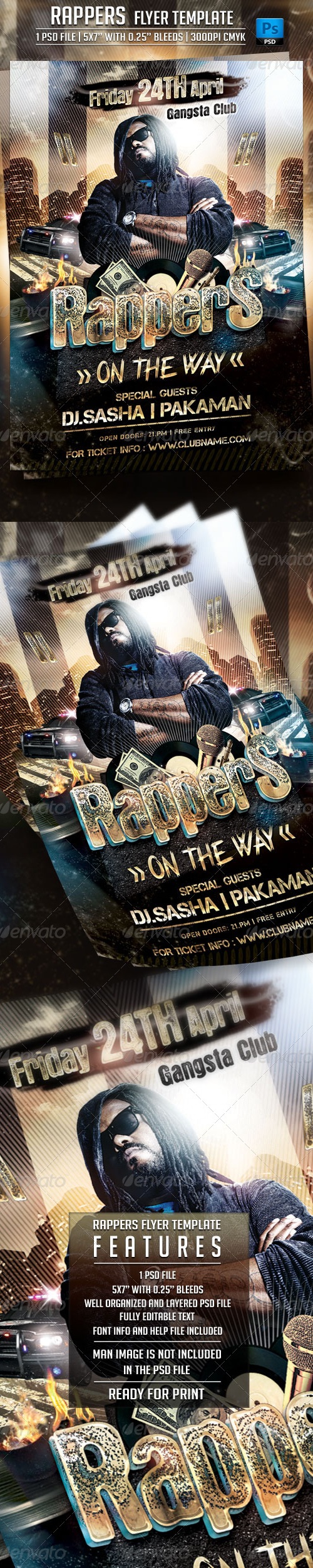 Rappers Flyer Template, Print Templates | GraphicRiver