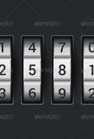 Combination Lock Number Code, Vectors | GraphicRiver