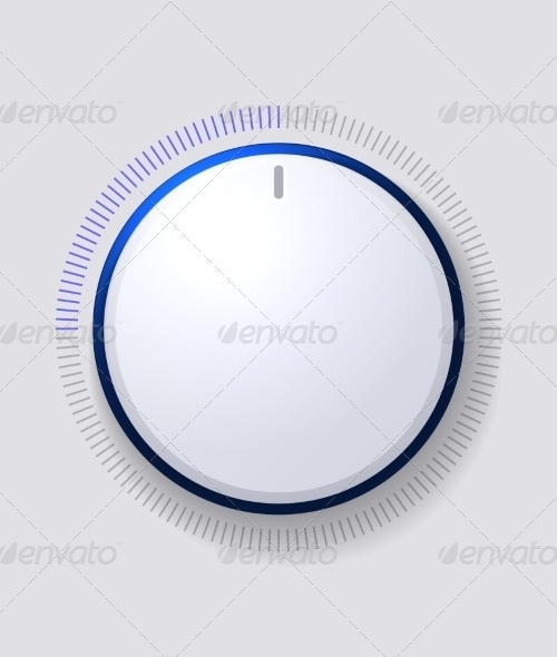 Volume Control Dial White Button, Vectors | GraphicRiver