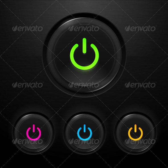 Power Buttons, Vectors | GraphicRiver