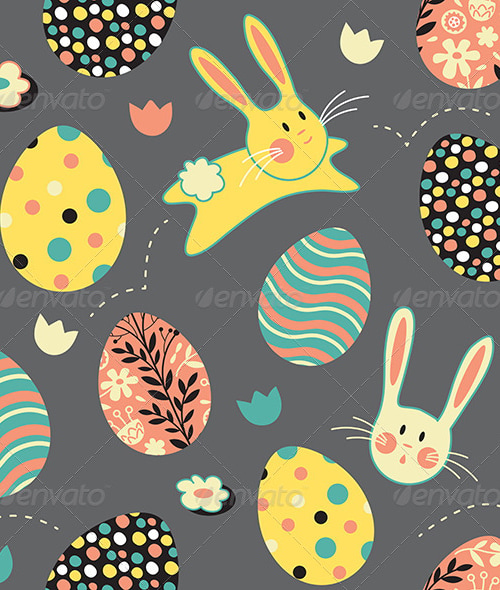 Easter Bunny Egg Repeat Pattern, Vectors | GraphicRiver