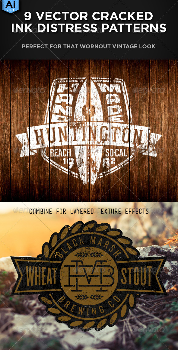 9 Vector Distressed Patterns, Vectors | GraphicRiver